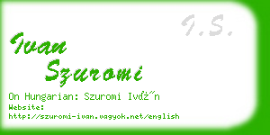 ivan szuromi business card